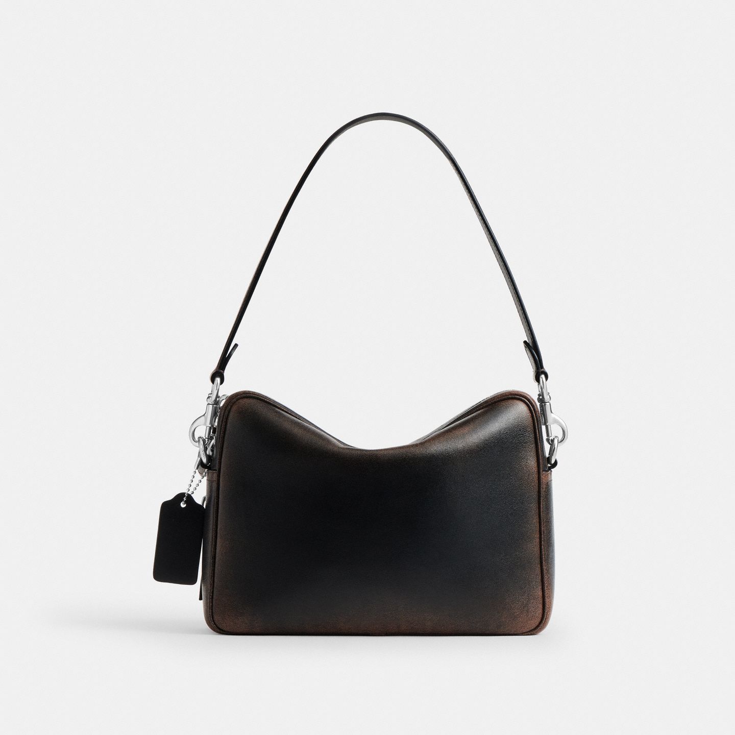 Мужская сумка Coach Dakota Crossbody Bag In Loved Leather, цвет: Чёрный / Рыжевато-коричневый — фото 3