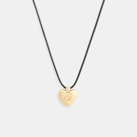 Coach Signature Heart Cord Pendant Necklace