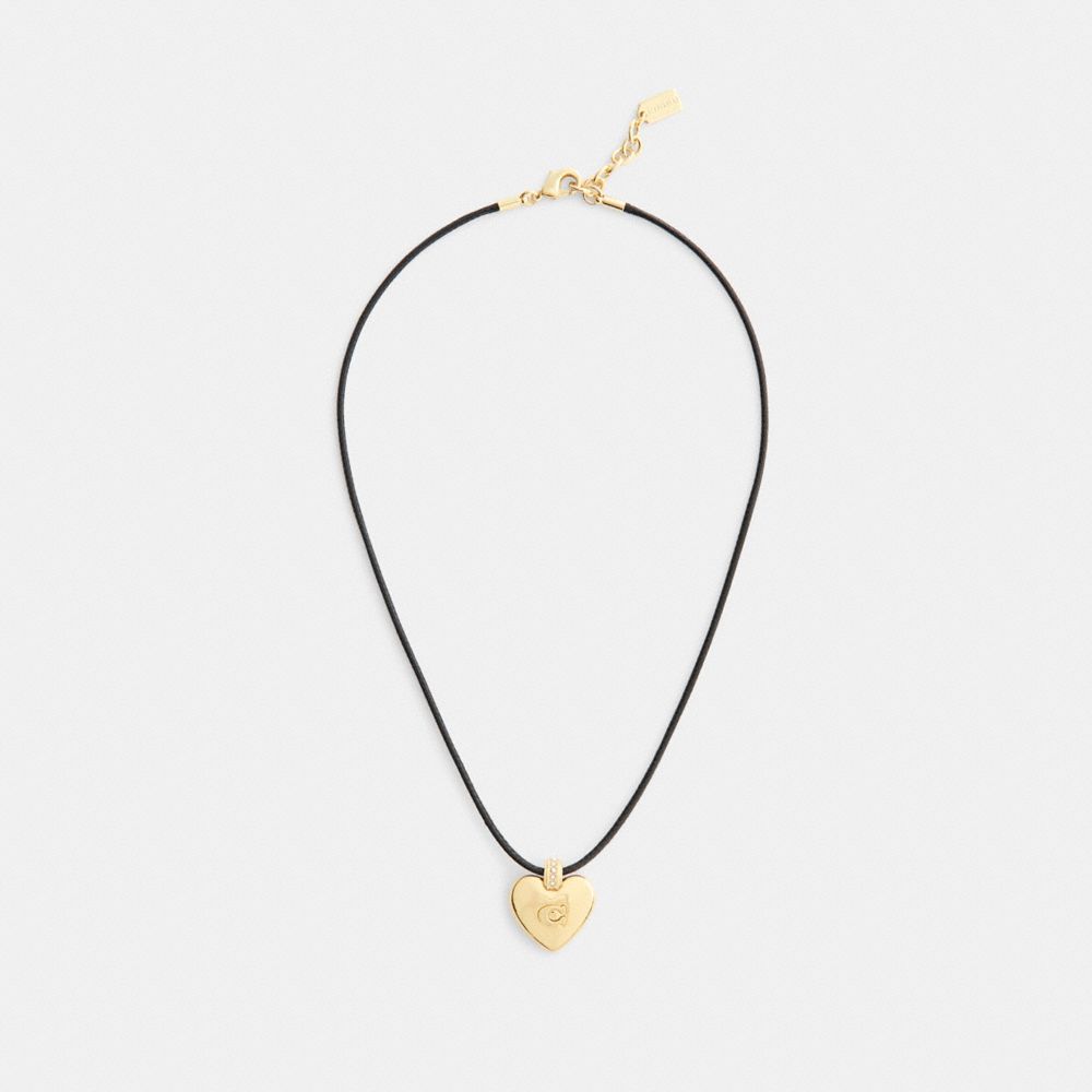 Coach Signature Heart Cord Pendant Necklace — фото 2