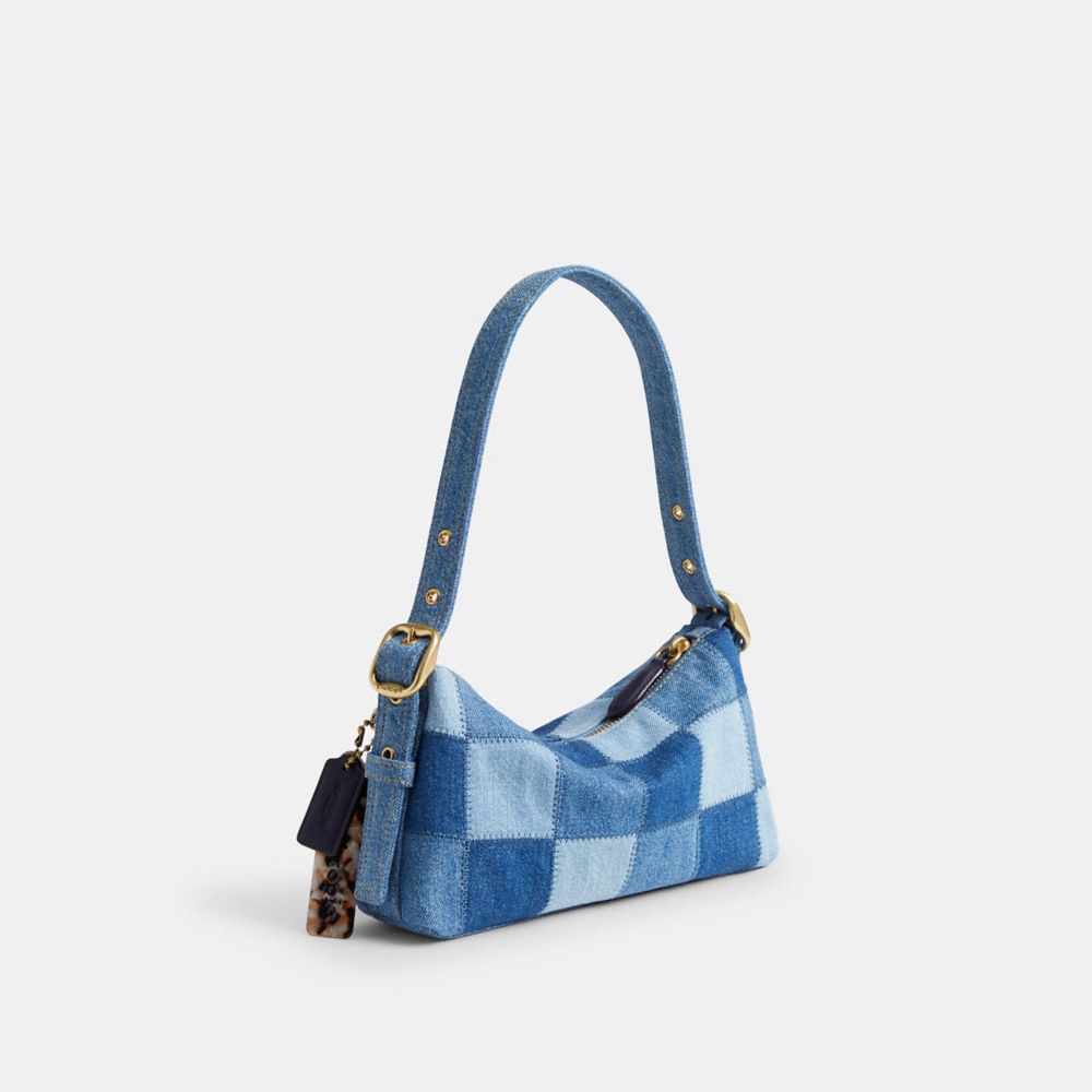 COACH®,Alter/Ego Small Slouchy Shoulder Bag In Upcrafted Cotton,,Angle View