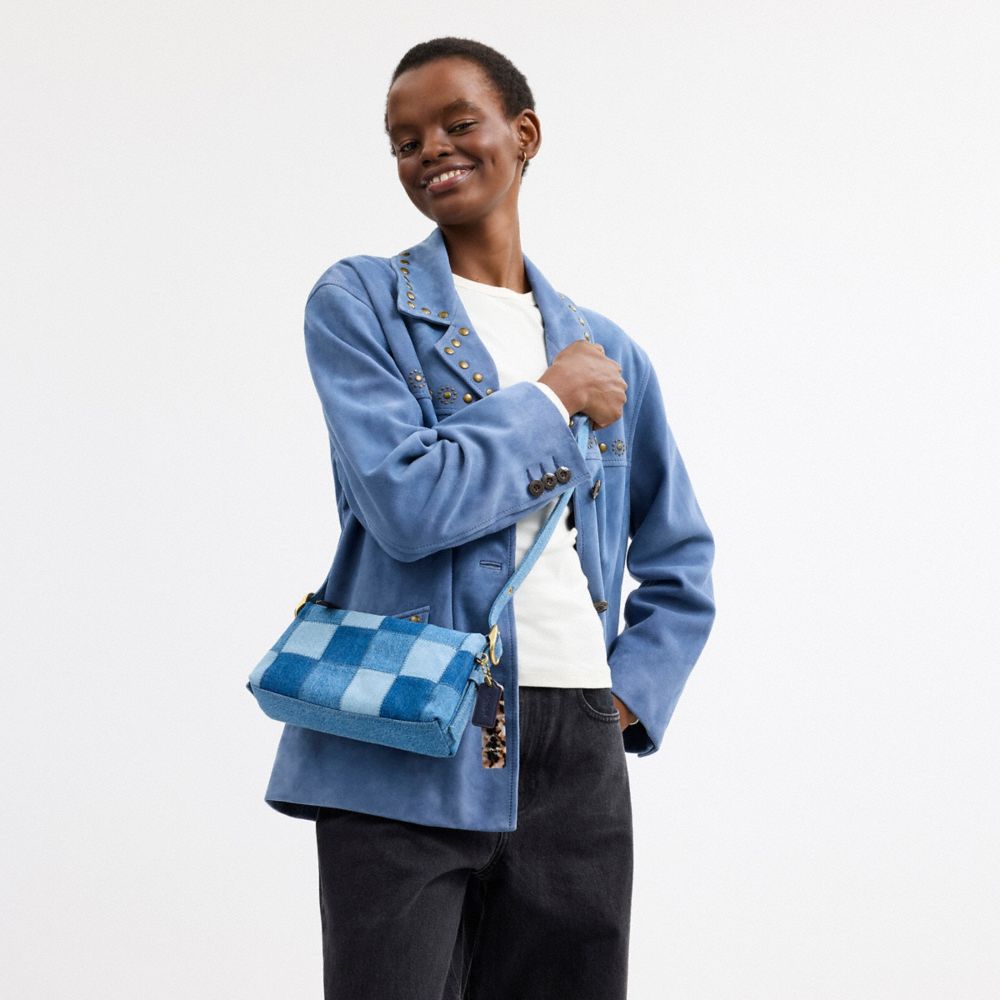 COACH®,Alter/Ego Small Slouchy Shoulder Bag In Upcrafted Cotton,,Detail View