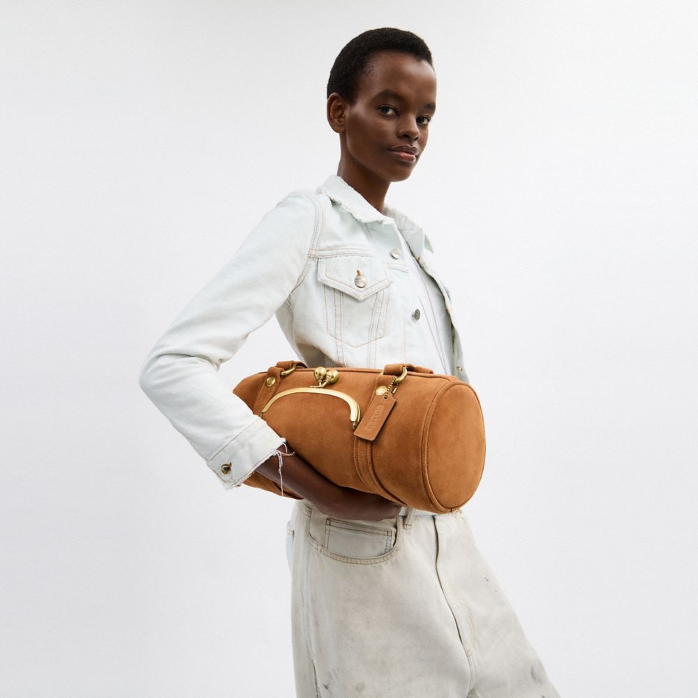 COACH®,Buy Now Kisslock Barrel Bag,,Detail View