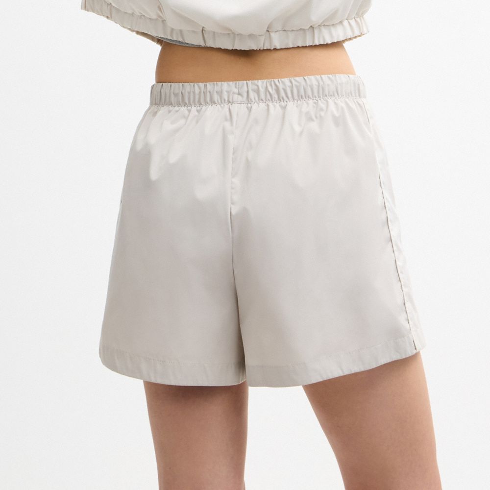 COACH®,Sport Shorts,Polyester,Straight,Drawstring,Casual,Gray,Scale View