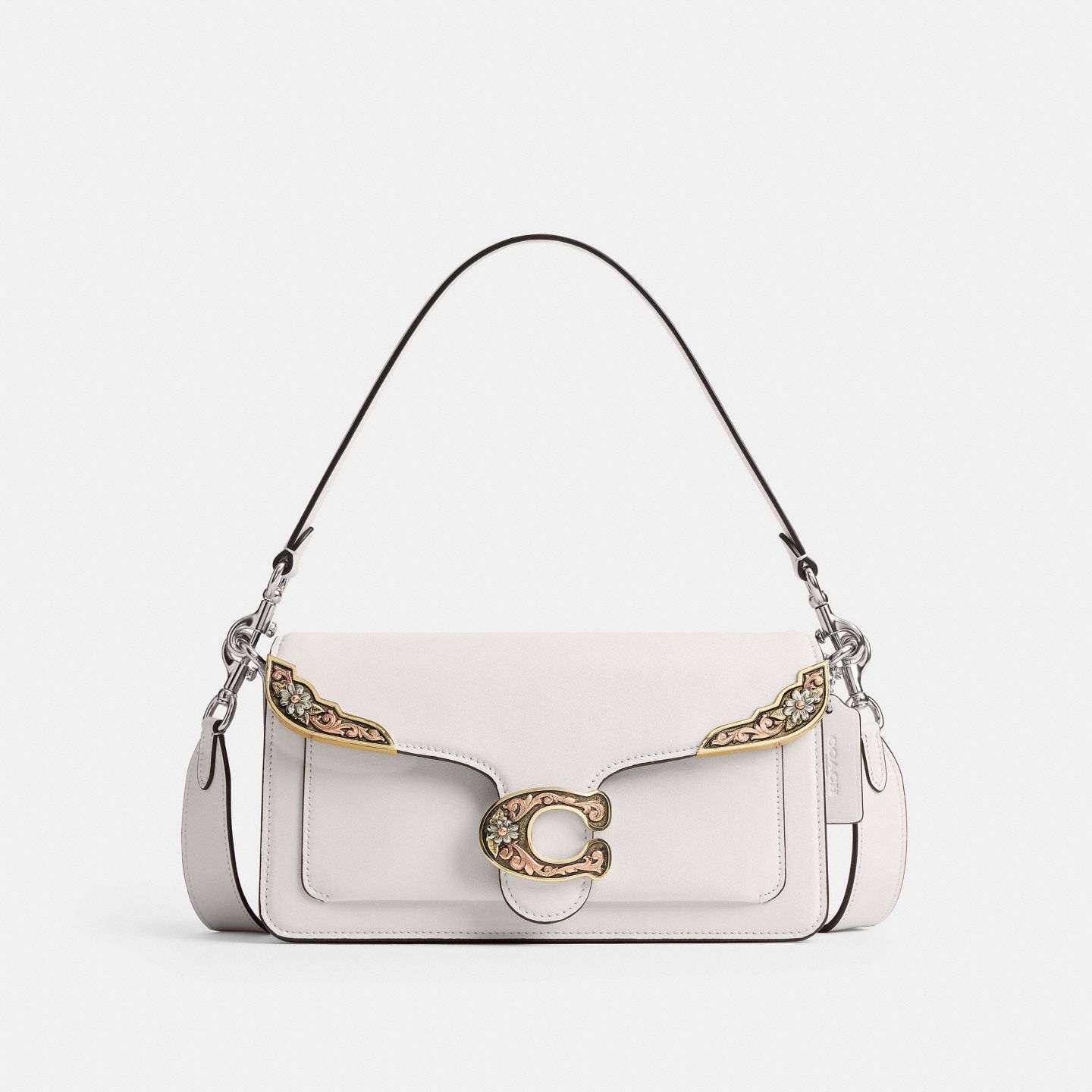 Женская сумка Coach Tabby Shoulder Bag 26 With American Craft Buckle, цвет: Состаренный / Меловой — фото 1