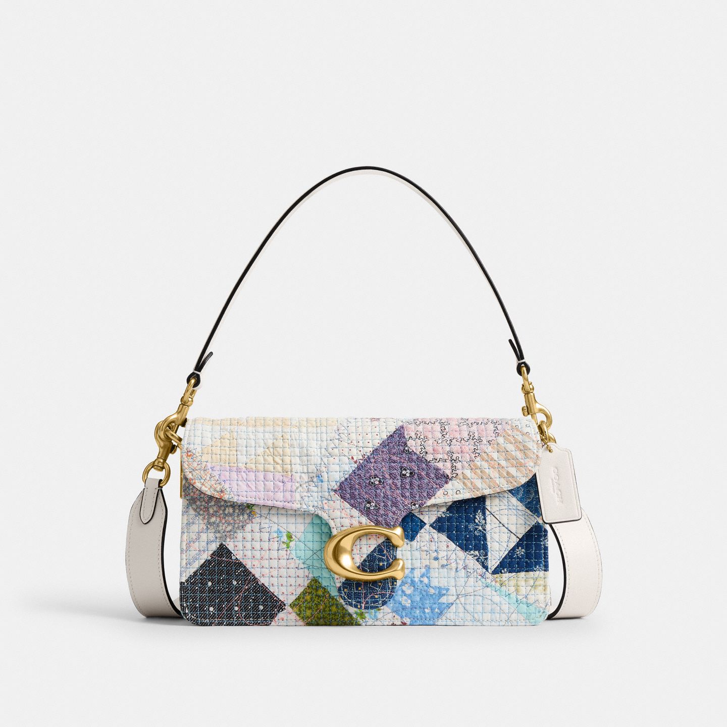 Женская сумка Coach Tabby Shoulder 26 With American Craft Quilting, цвет: Латунный / Меловой разноцветный — фото 1