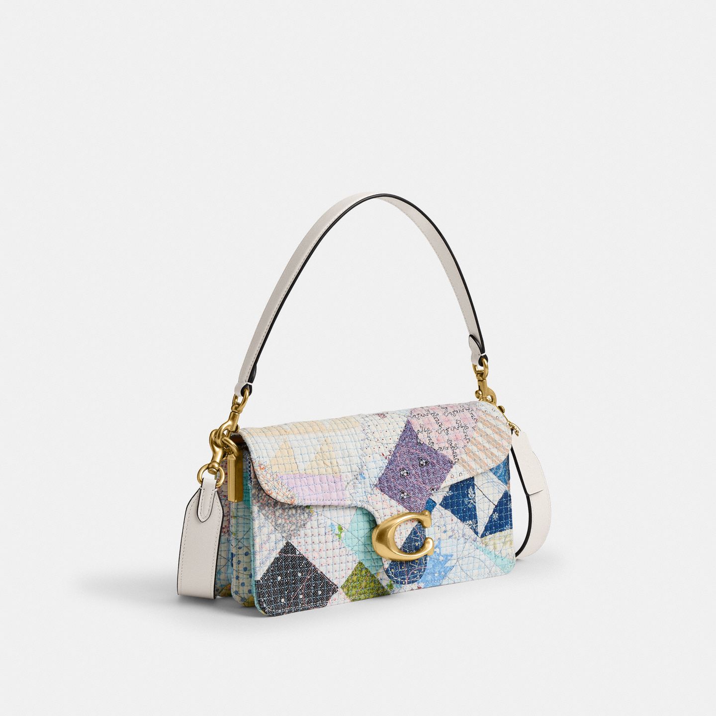 Женская сумка Coach Tabby Shoulder 26 With American Craft Quilting, цвет: Латунный / Меловой разноцветный — фото 2