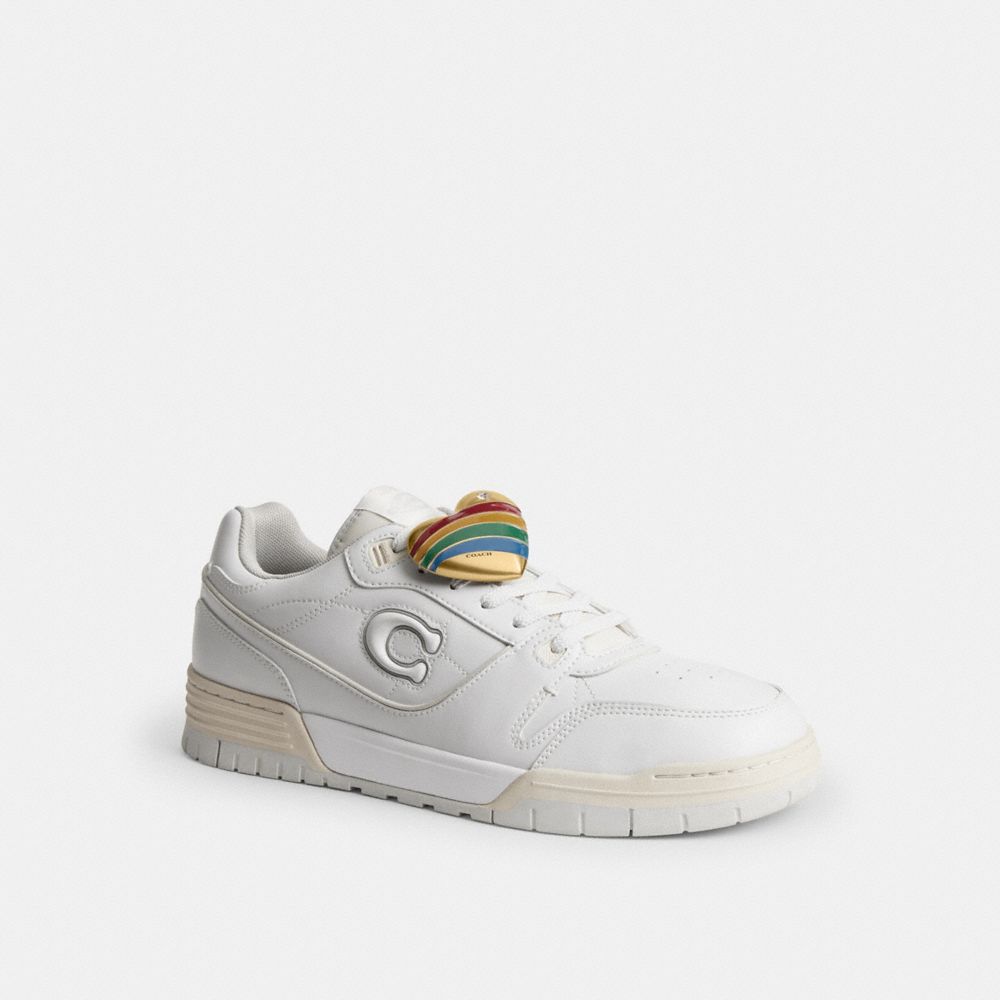 COACH®,Rainbow Heart Shoe Charm,Shoe Accessory,3D Embellishment,Rhinestones,Multi Color,Angle View