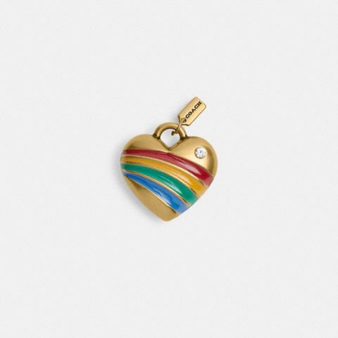 Женские брелоки Coach Rainbow Heart Shoelace Charm
