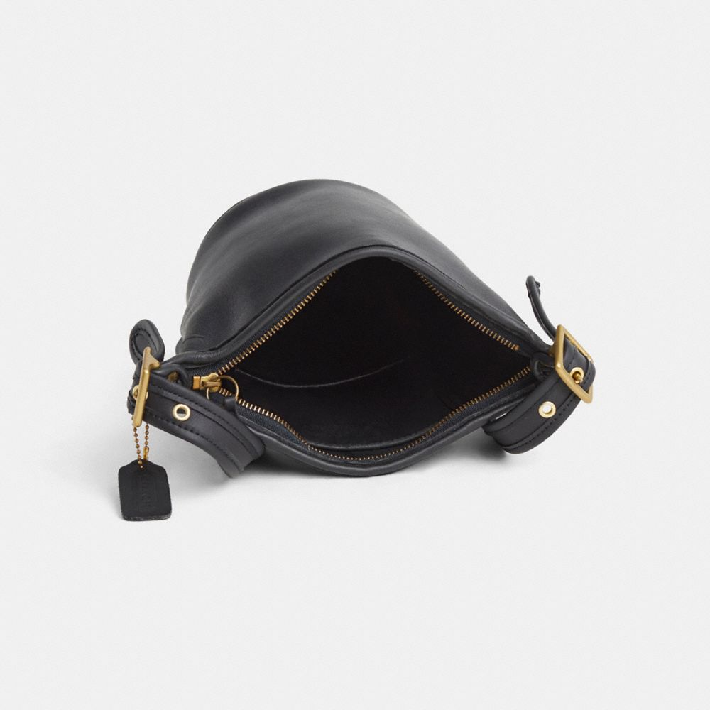 COACH®,Vintage Maggie Duffle,Leather,Bucket,Casual,Black,Inside View,Top View