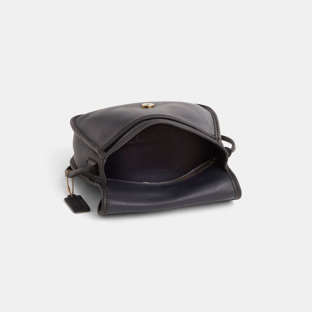 COACH®,Vintage Lindsay Bag,Leather,Crossbody,Logo,Casual,Black,Inside View,Top View