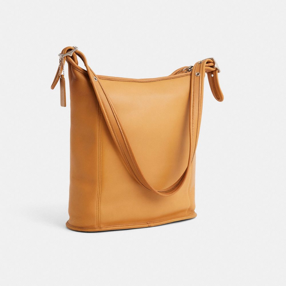 COACH®,Vintage Slim Duffle Sac,Leather,Shoulder Bag,Logo,Casual,Brown,Angle View