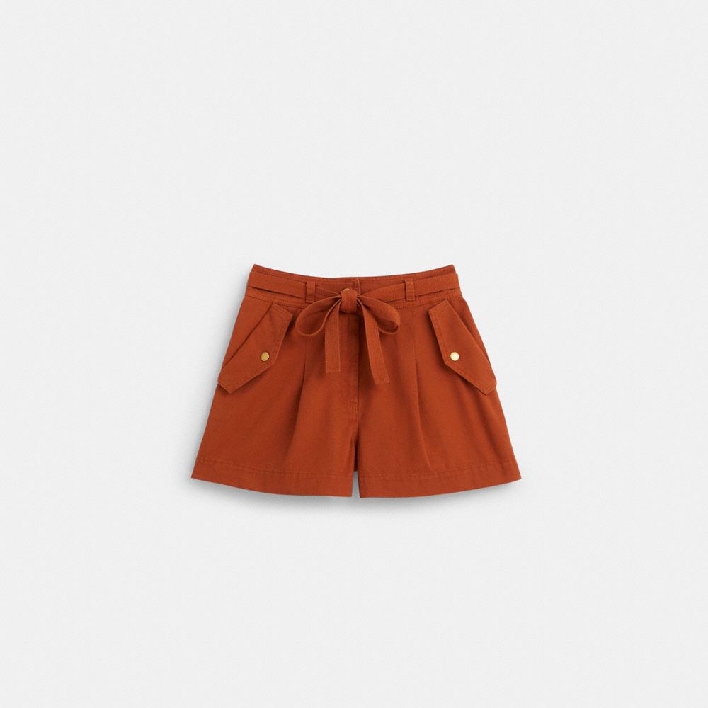 Coach Restored Garment Dyed Shorts In Brown