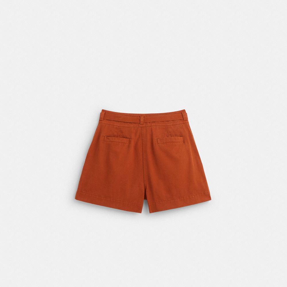 Coach Restored Garment Dyed Shorts In Brown