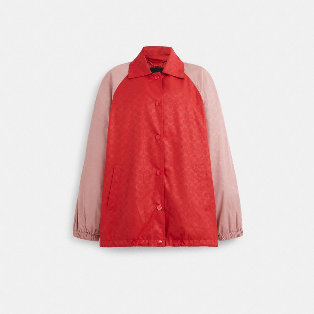 Coach Restored Signature Oversized Jacket In Red