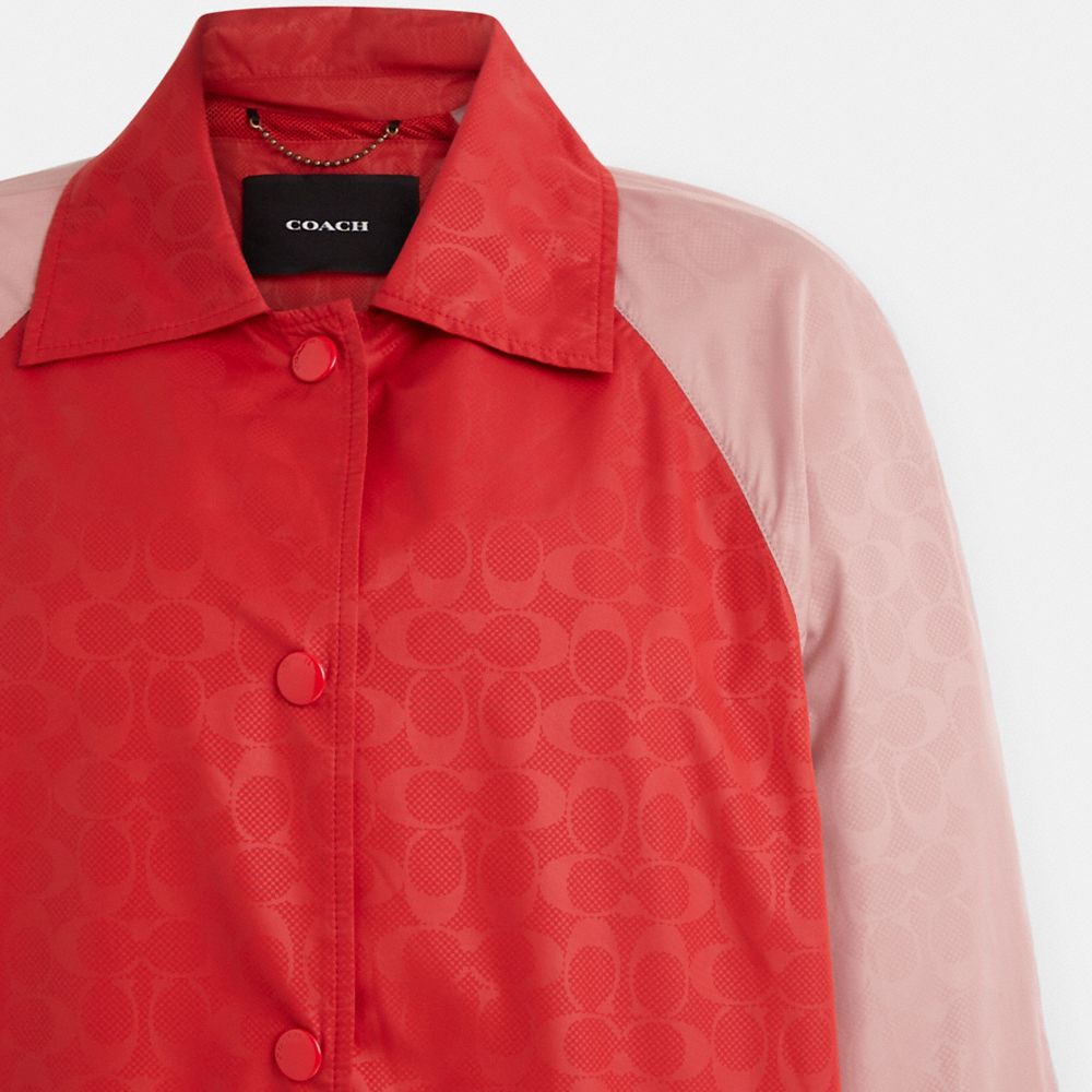 Coach Restored Signature Oversized Jacket In Red