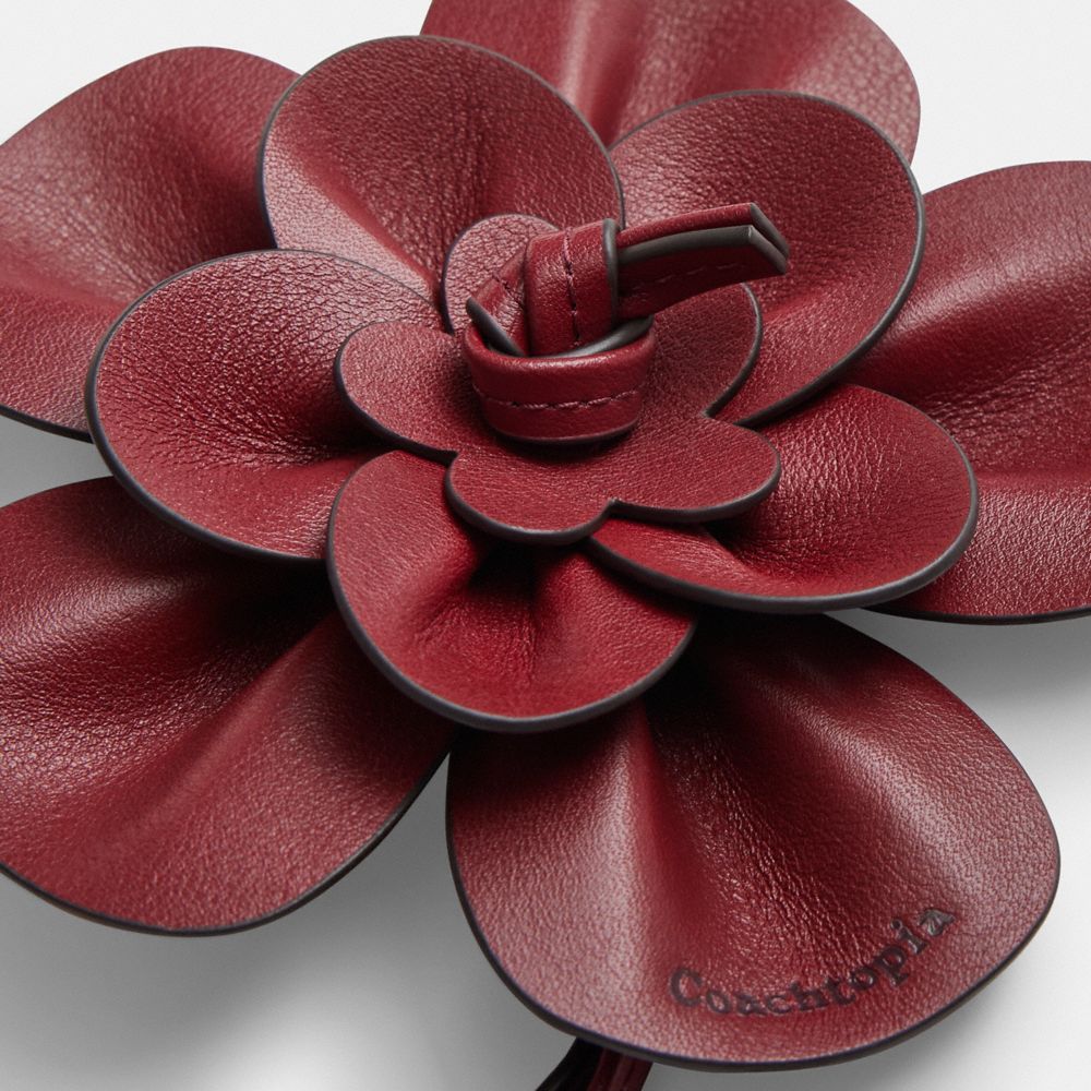 COACH®,Rose Bag Charm In Upcrafted Leather,,Closer View