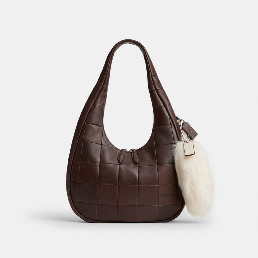 COACH®,Fluffy Bag Charm In Upcrafted Shearling,,Angle View