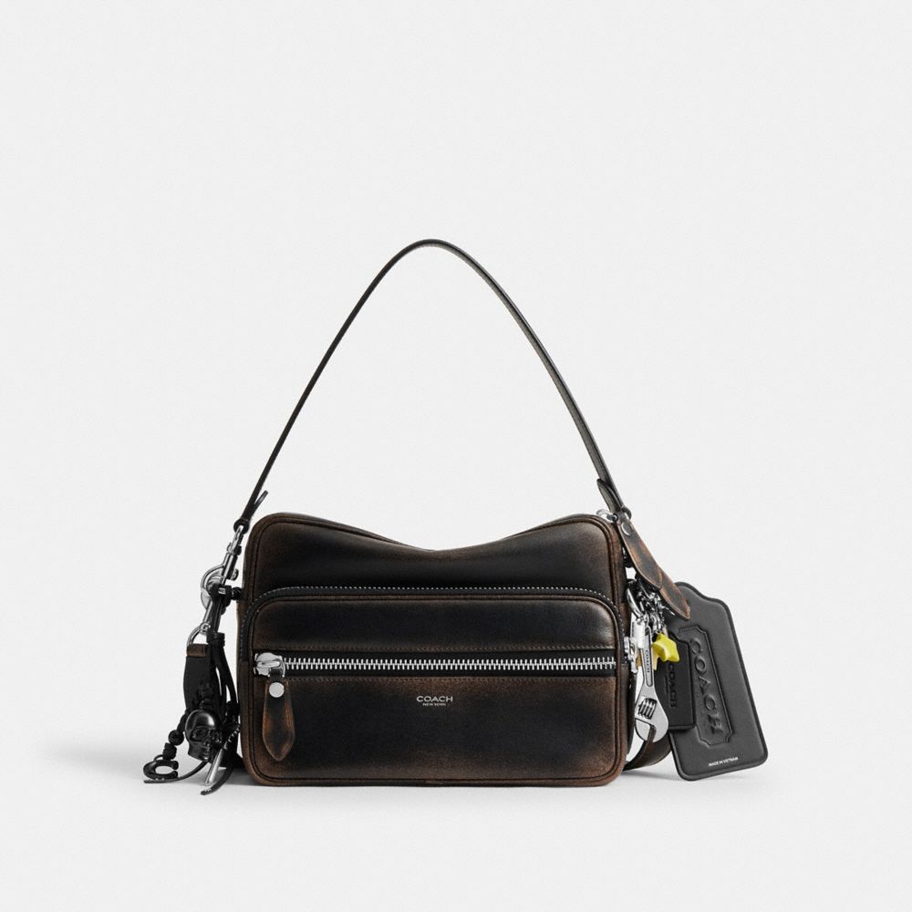 COACH®,Dakota Crossbody Bag In Loved Leather With Charms,,Front View