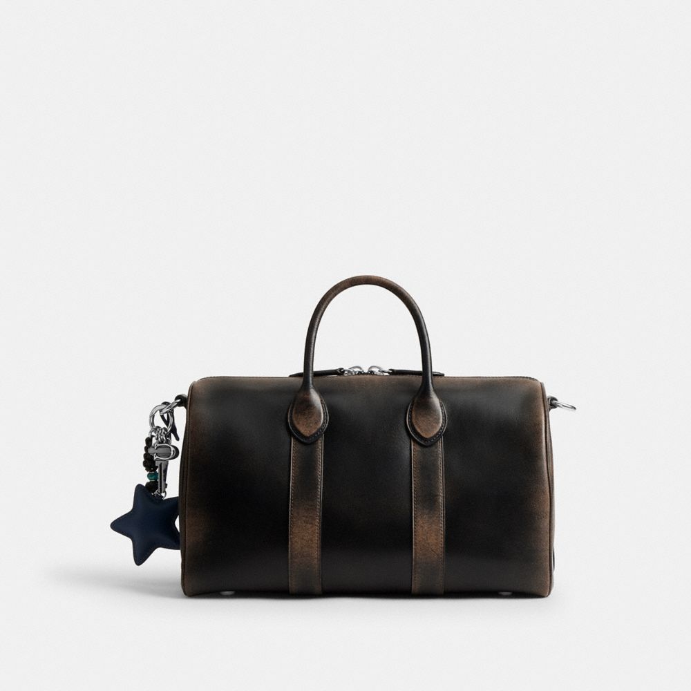 COACH®,Compass Bag 35 In Loved Leather With Charms,,Back View