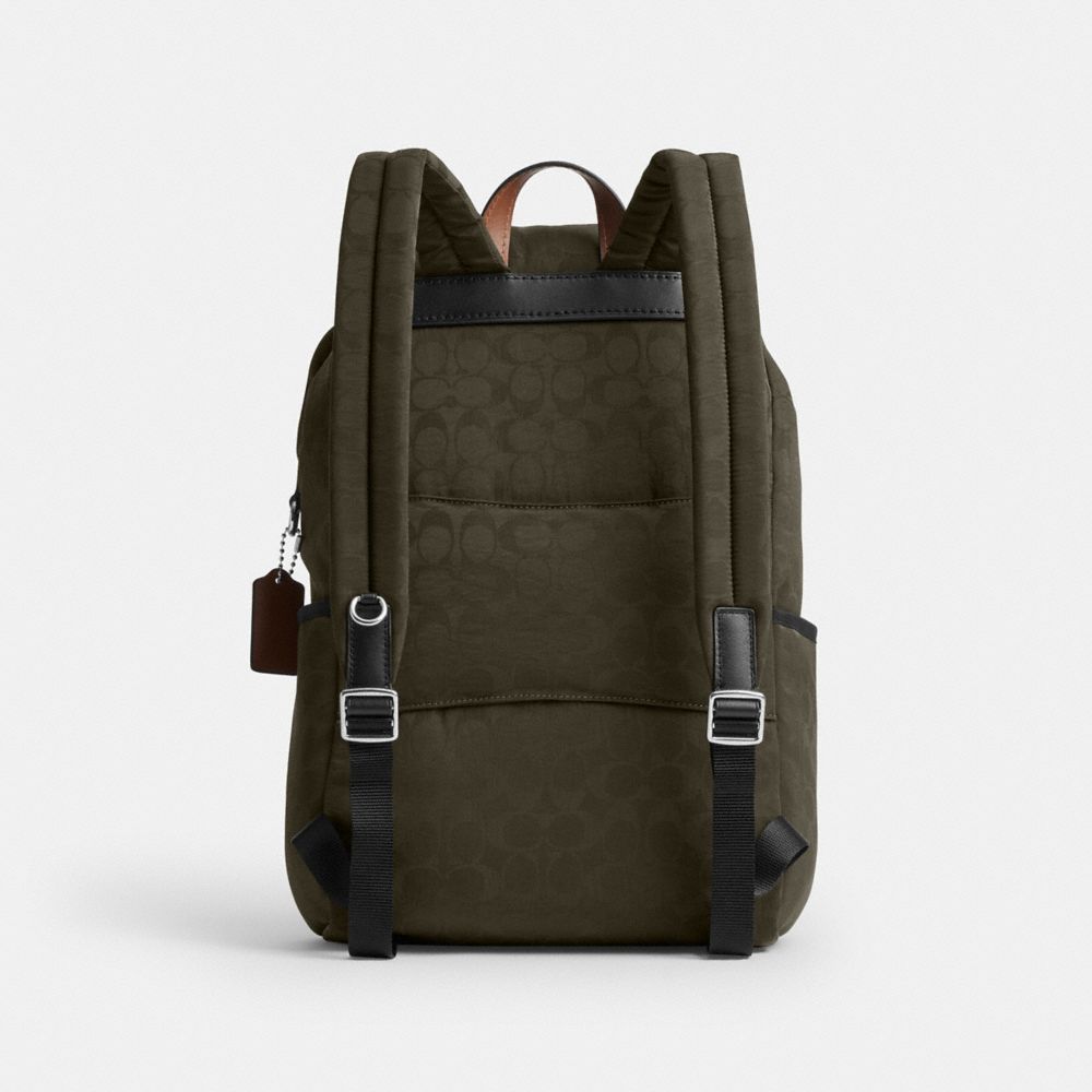 COACH®,Logan Backpack In Signature Nylon,,Back View