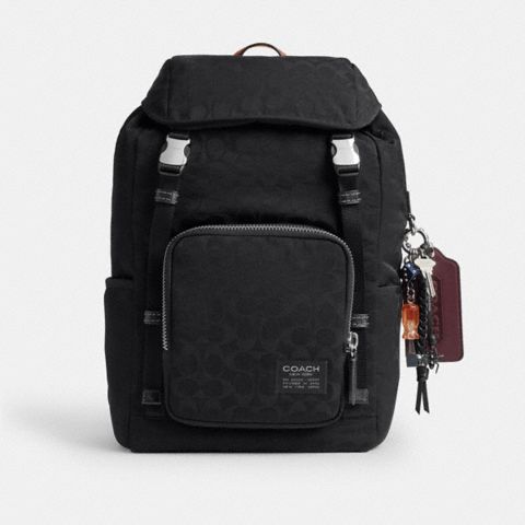 Рюкзак Coach Logan In Signature Nylon With Charms