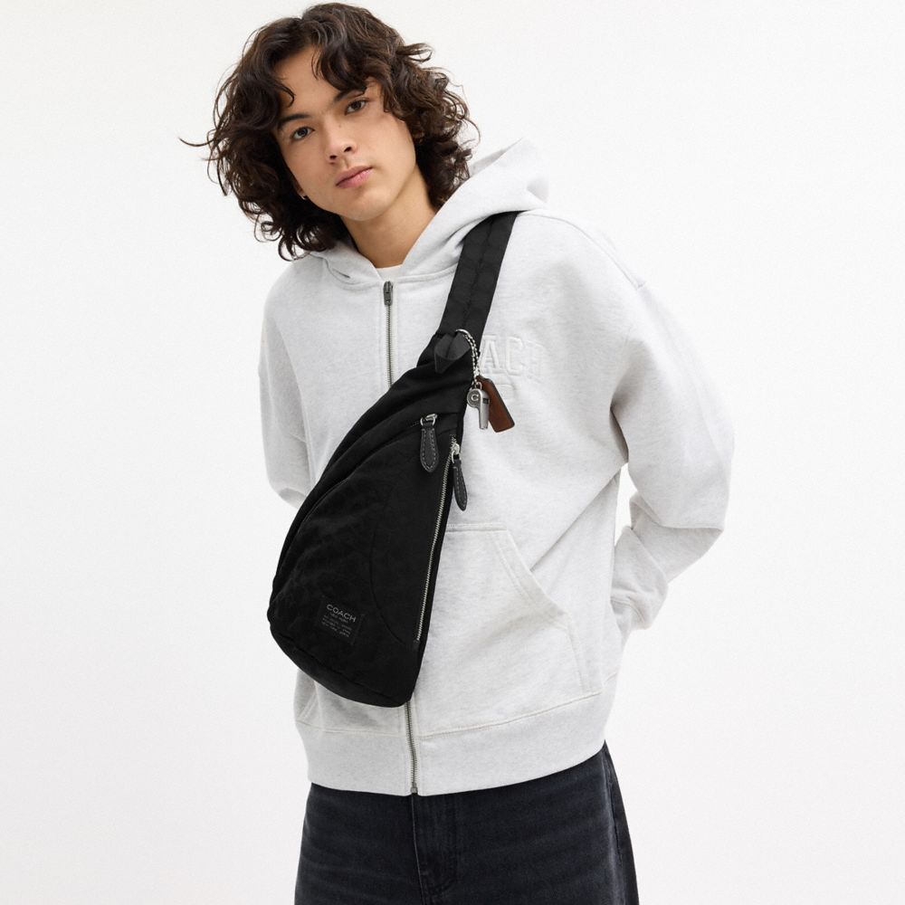 COACH®,Lachlan Sling In Signature Nylon,,Detail View