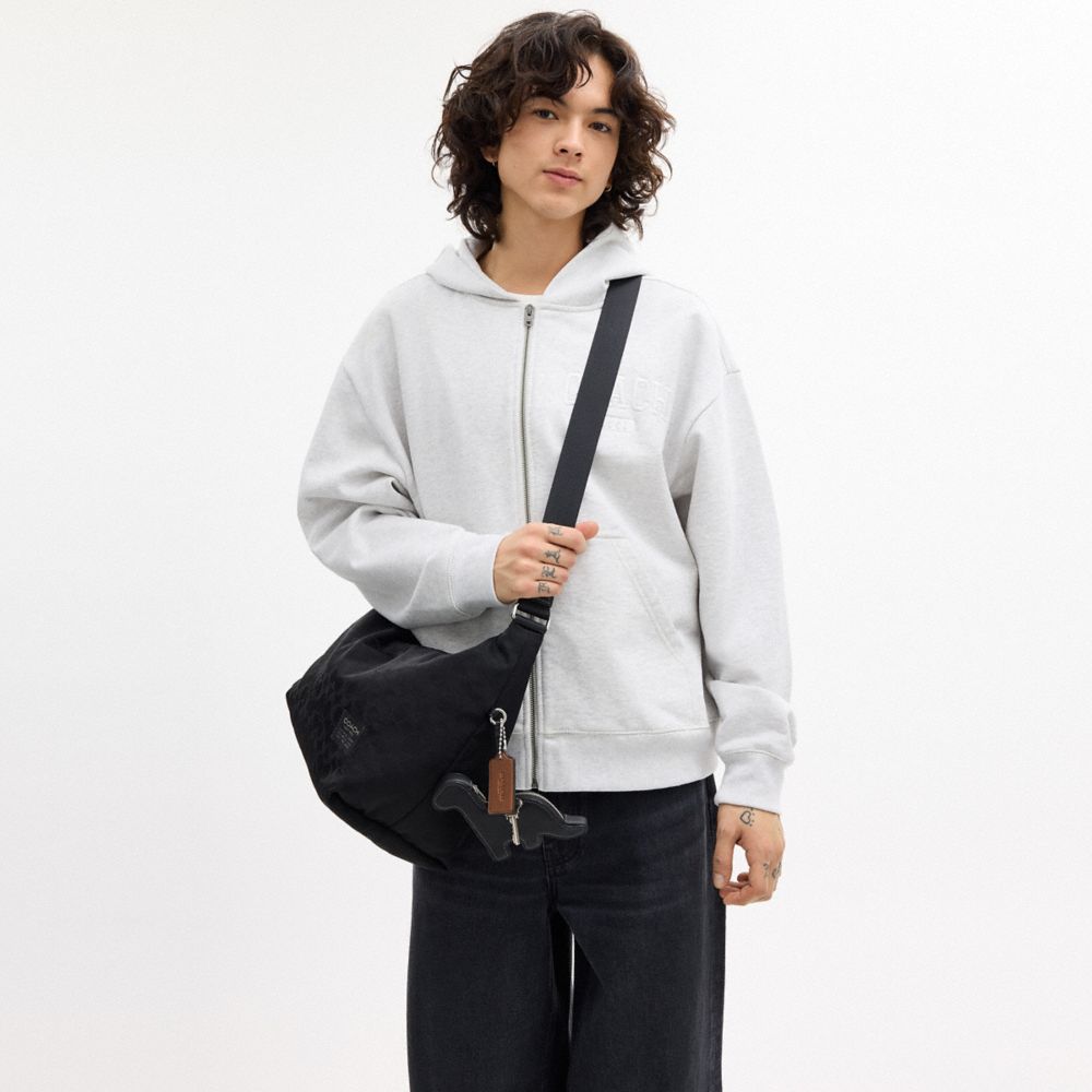 COACH®,Leo Crossbody In Signature Nylon With Charms,,Detail View