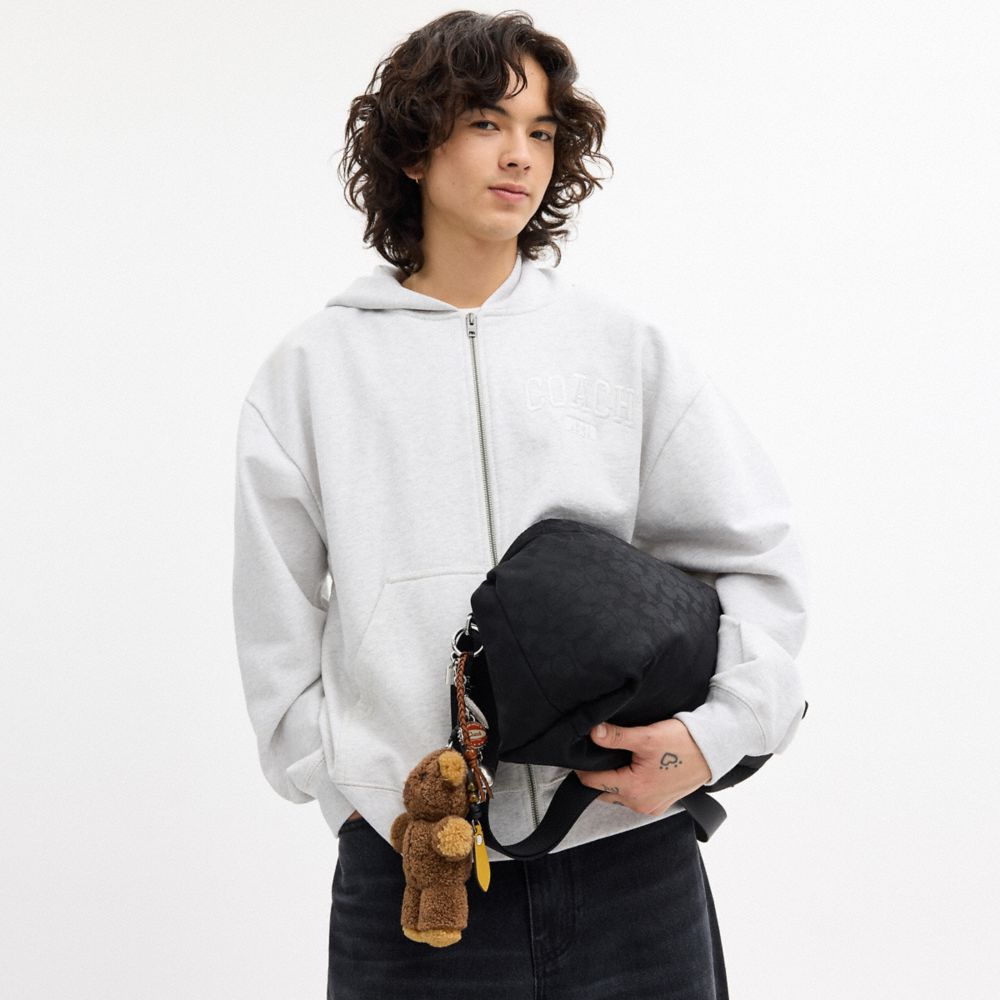 COACH®,Leo Crossbody In Signature Nylon With Charms,,Detail View