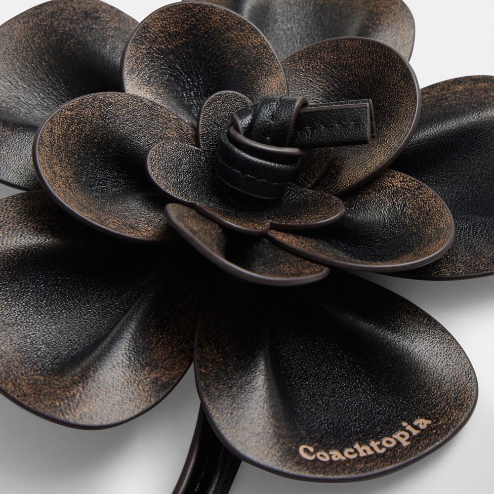 COACH®,Rose Bag Charm In Upcrafted Leather,,Closer View