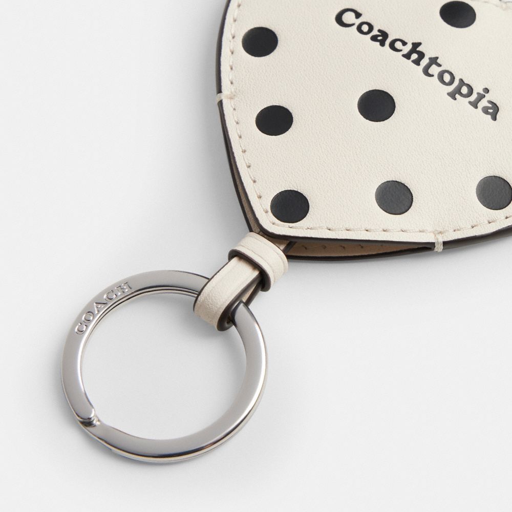 COACH®,Heart Bag Charm With Key Ring In Upcrafted Leather,,Closer View