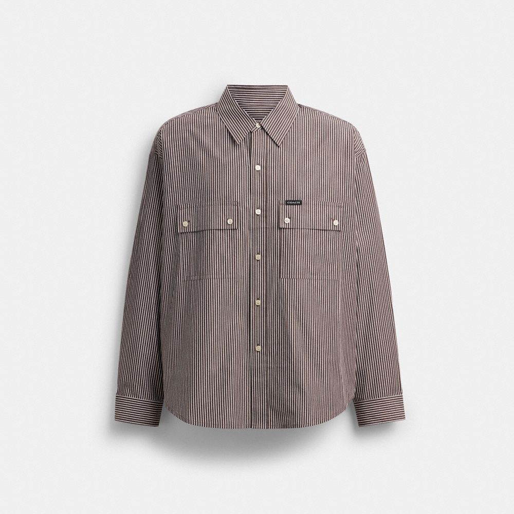 COACH®,Long Sleeve Button Up Shirt,,Front View