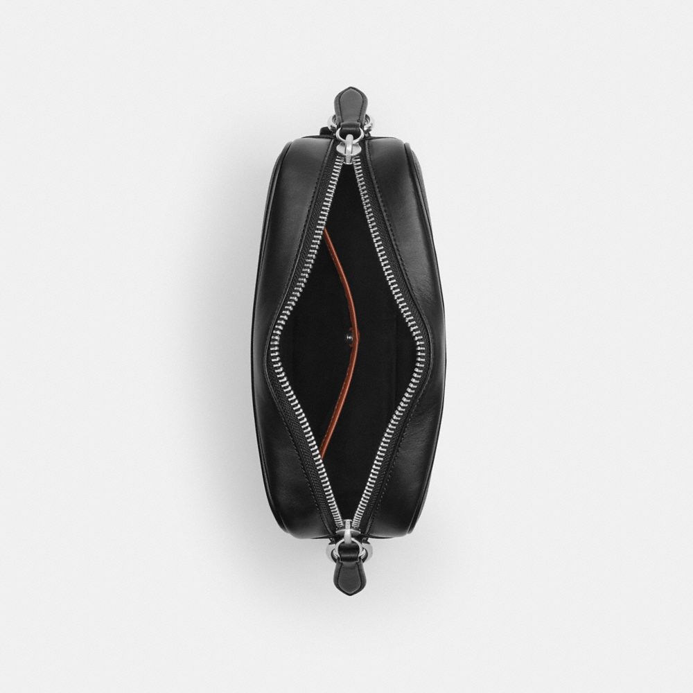 COACH®,SAC POUR APPAREIL PHOTO RADIO EN TOILE EXCLUSIVE,Noir Signature,Inside View,Top View