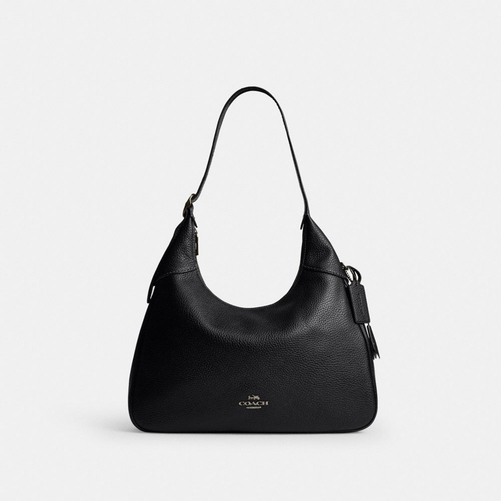COACH®,Ella Small Shoulder Bag,Black,Front View