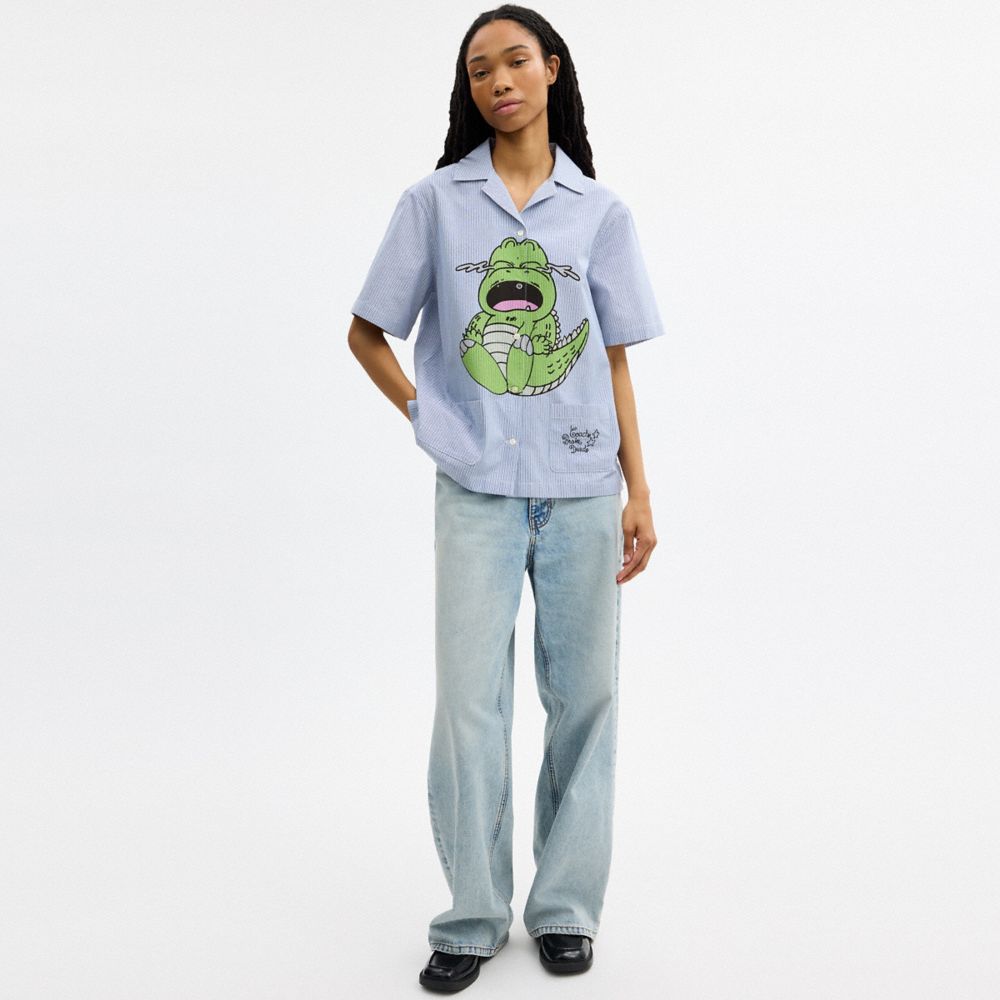 Coach | Brain Dead Darby Dino Short Sleeve Button Up Shirt — фото 2