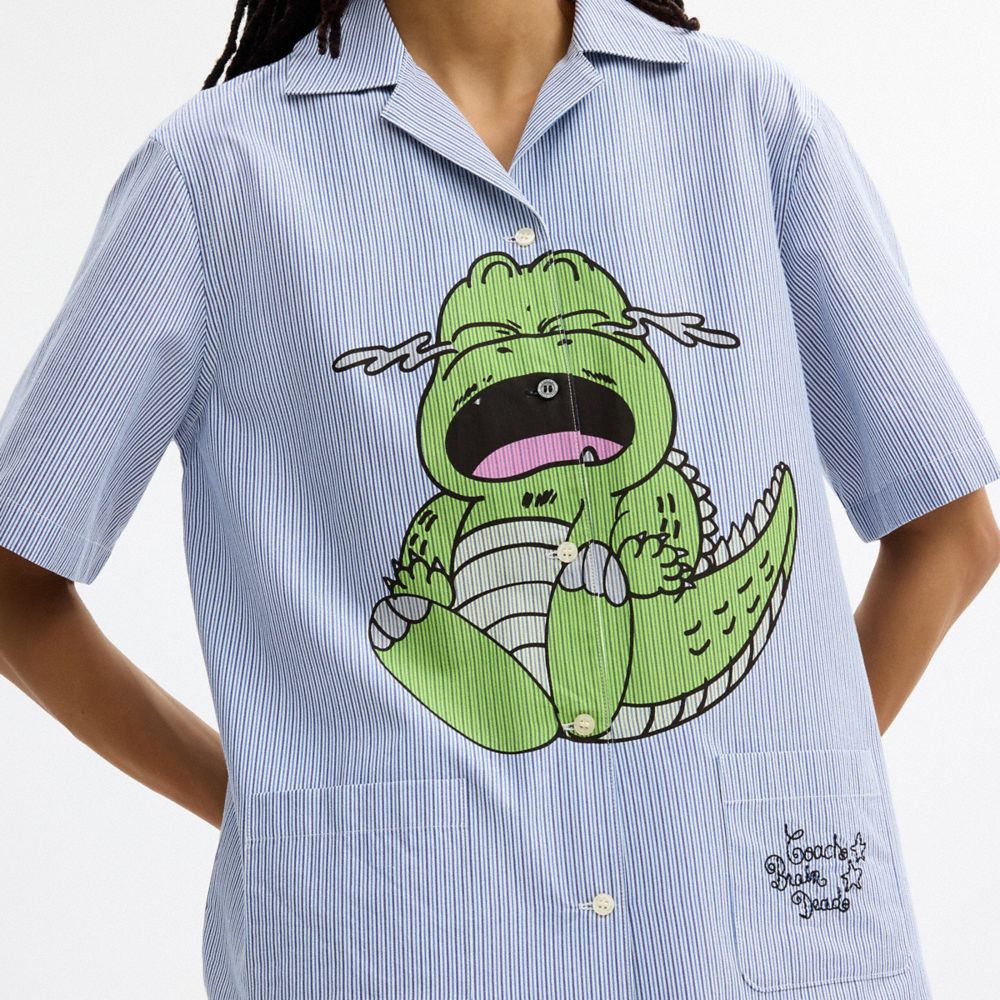 Coach | Brain Dead Darby Dino Short Sleeve Button Up Shirt — фото 4