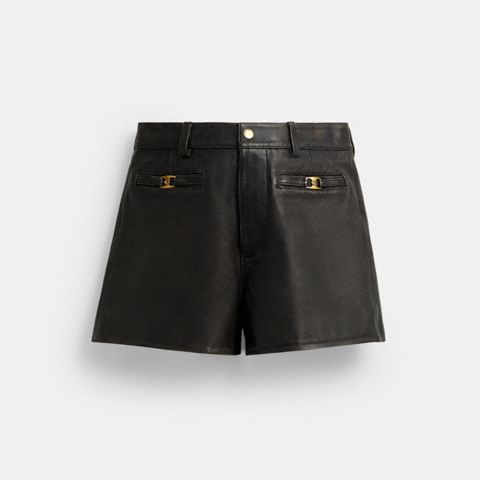 Женские шорты Coach Loved Leather Heritage C Shorts