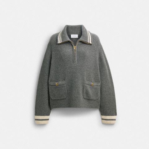 Coach Heritage C Quarter Zip Knit Polo
