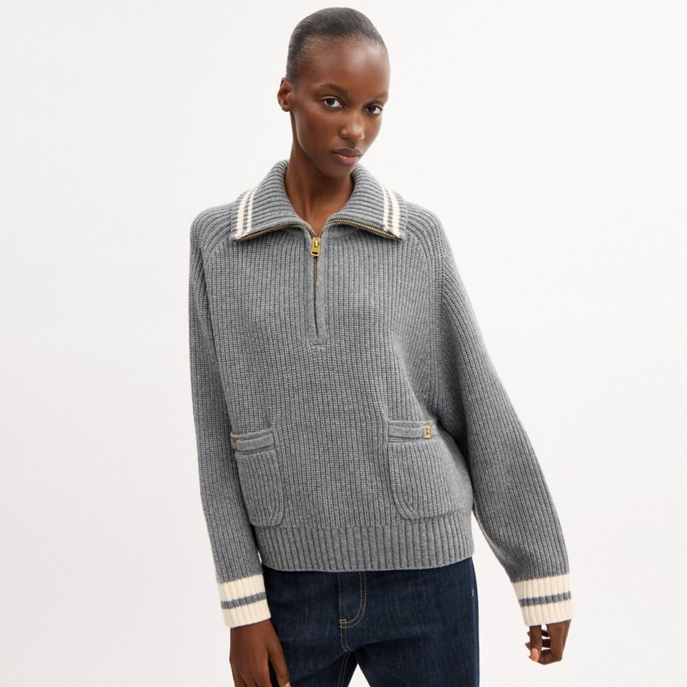 Heritage C Quarter Zip Knit Polo
