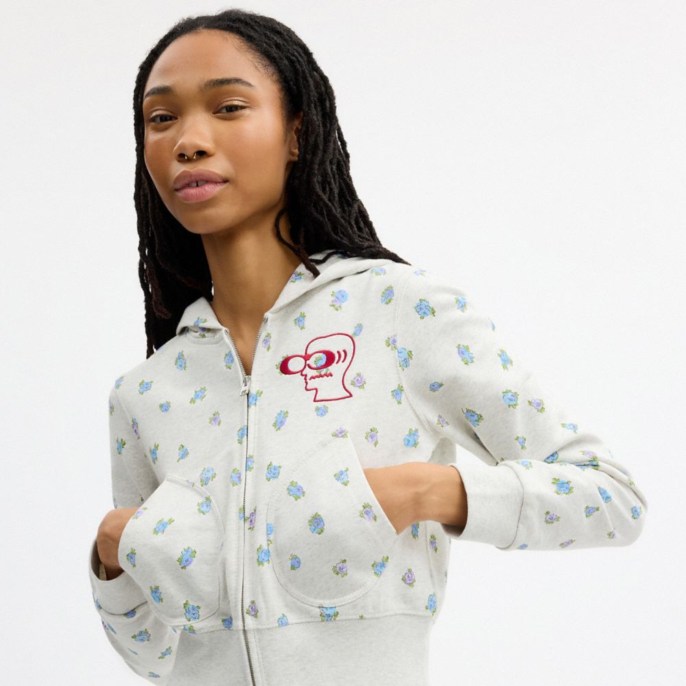 Coach | Brain Dead Shrunken Floral Print Hoodie — фото 4