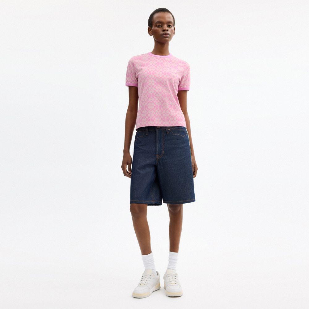 Женские футболки Coach Brain Dead Signature Ringer T-Shirt — фото 2