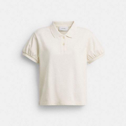 Женские топы Coach Script Shrunken Polo In Organic Cotton