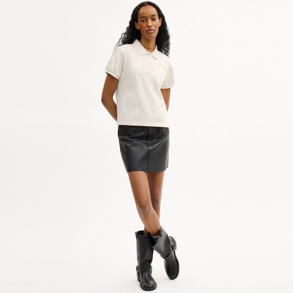Женские топы Coach Script Shrunken Polo In Organic Cotton — фото 2