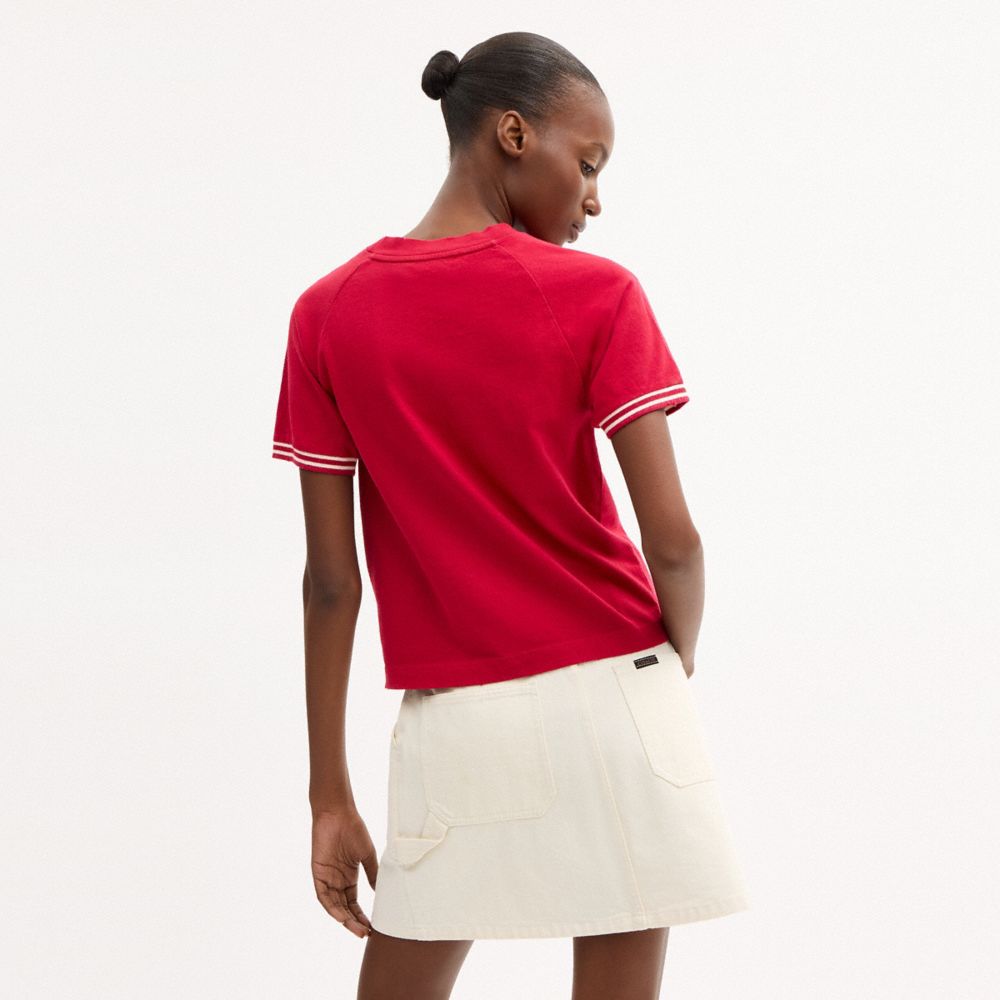 Женские футболки Coach Raglan Jersey T-Shirt In Organic Cotton — фото 3