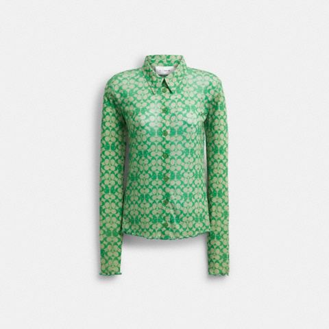 Coach | Brain Dead Printed Mesh Button Up Shirt