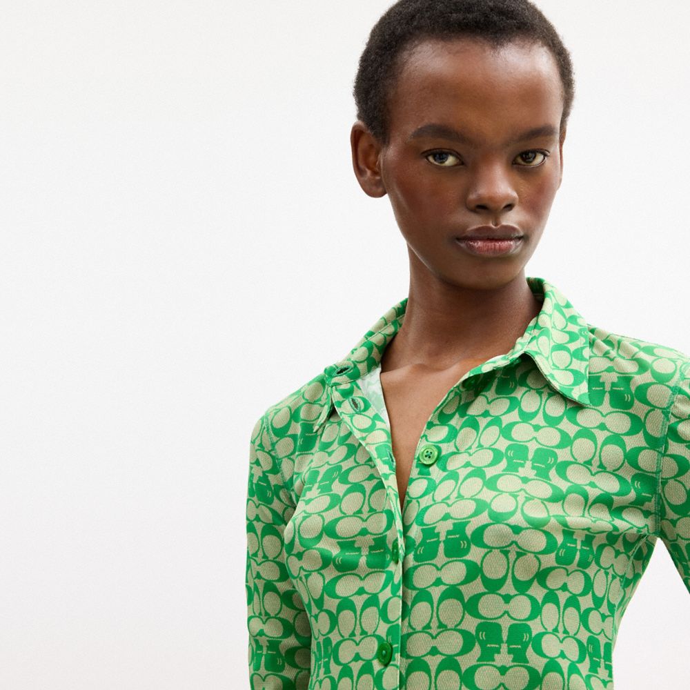 Coach | Brain Dead Printed Mesh Button Up Shirt — фото 4