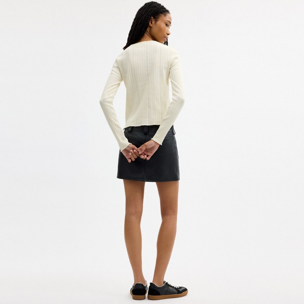 Женские топы Coach | Brain Dead Kachi Mouse Graphic Long Sleeve Pointelle Top — фото 3