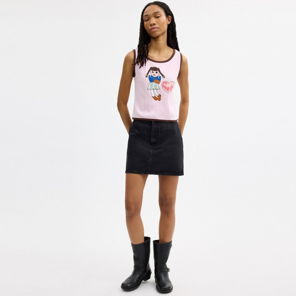 Женские топы Coach | Brain Dead Graphic Pointelle Tank Top — фото 2