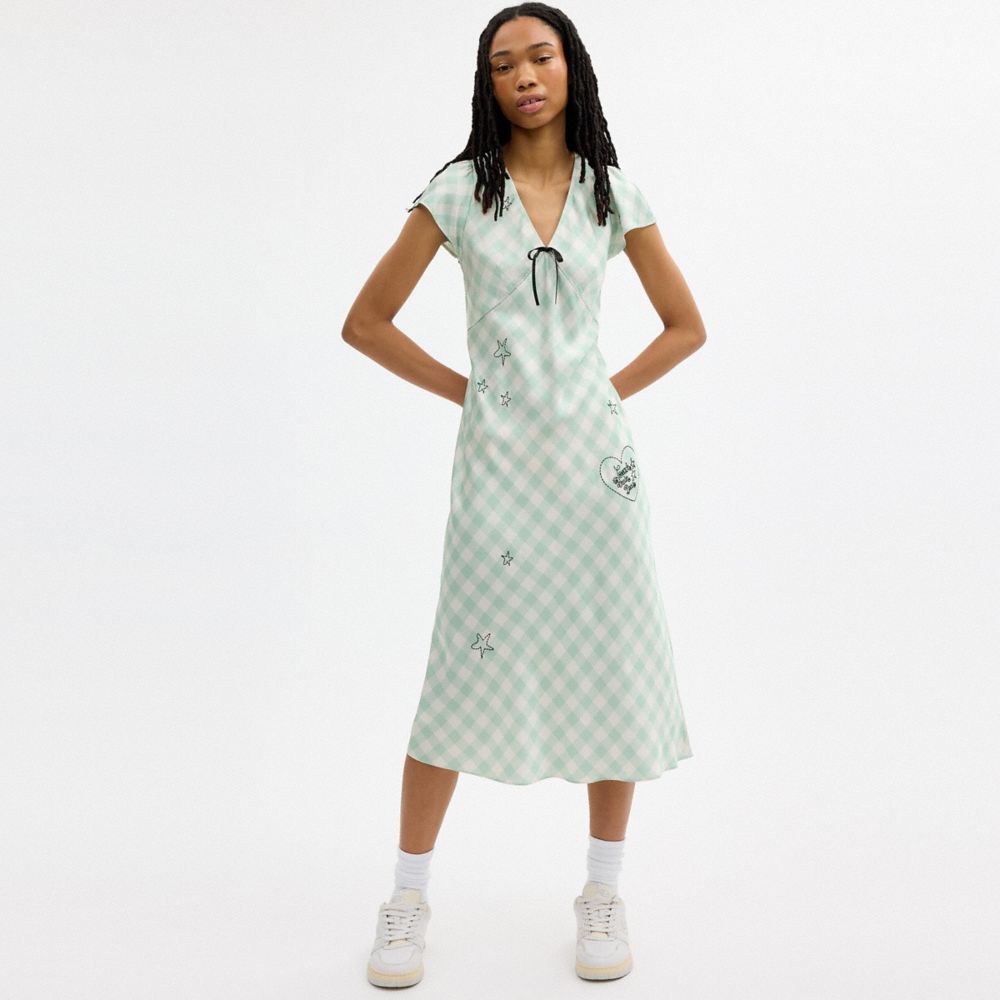 Женские платья Coach | Brain Dead Embroidered Gingham Dress — фото 2