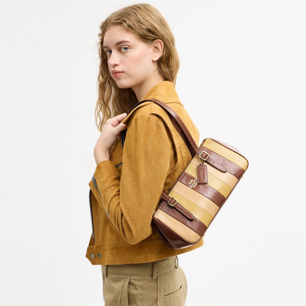 COACH®,Asher Shoulder Bag With Striped Patchwork,,Detail View