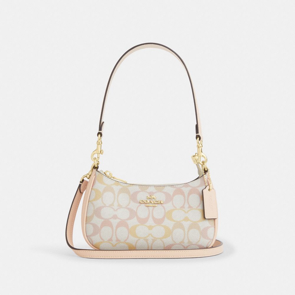COACH®,Teri Mini Crossbody Bag In Pretty Signature Canvas,,Front View